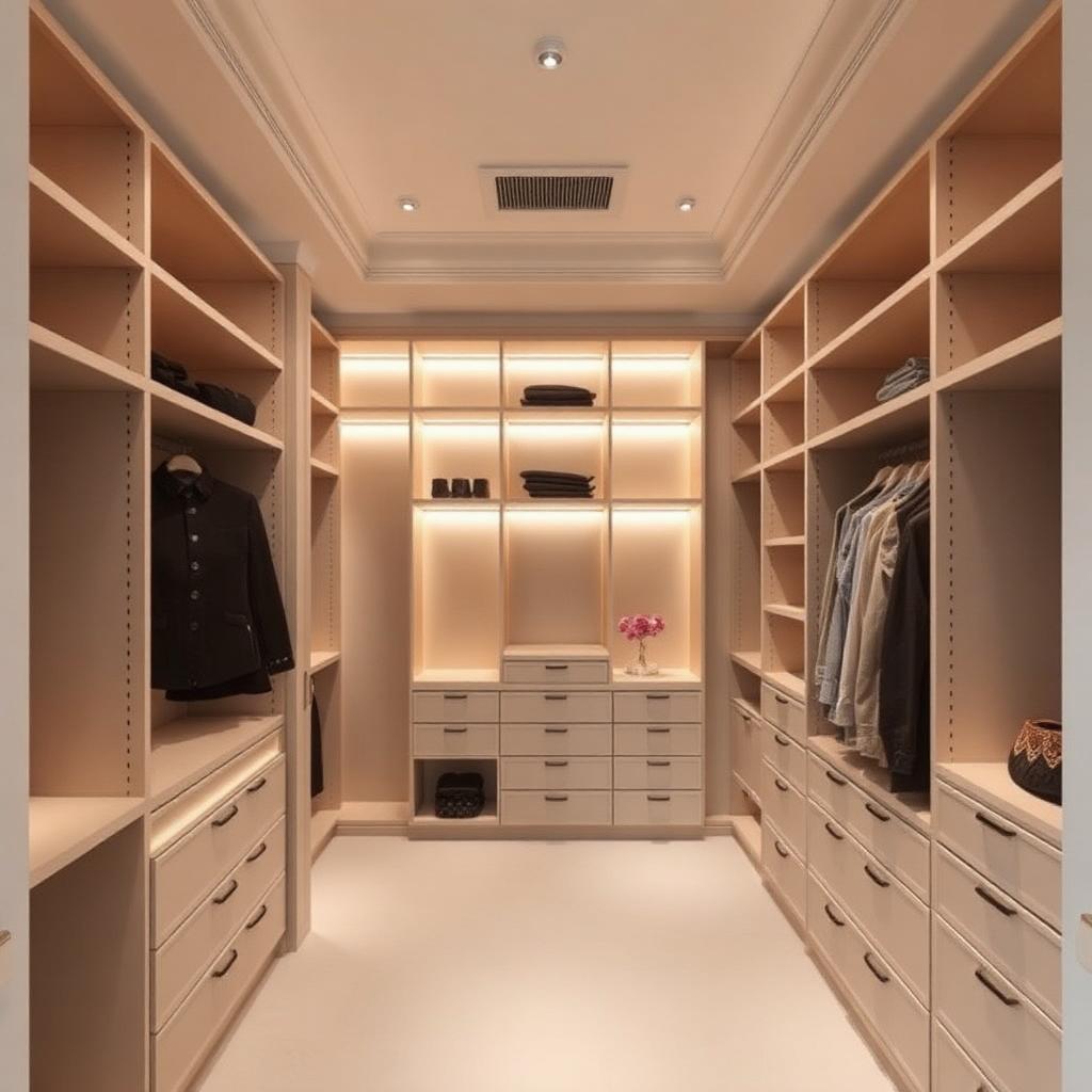 Closet com estrutura em drywall